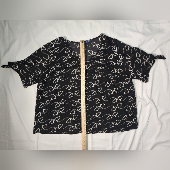 Apt 9 Womens Short Sleeve Heart Button Down Blouse 1X - Picture 4 of 9